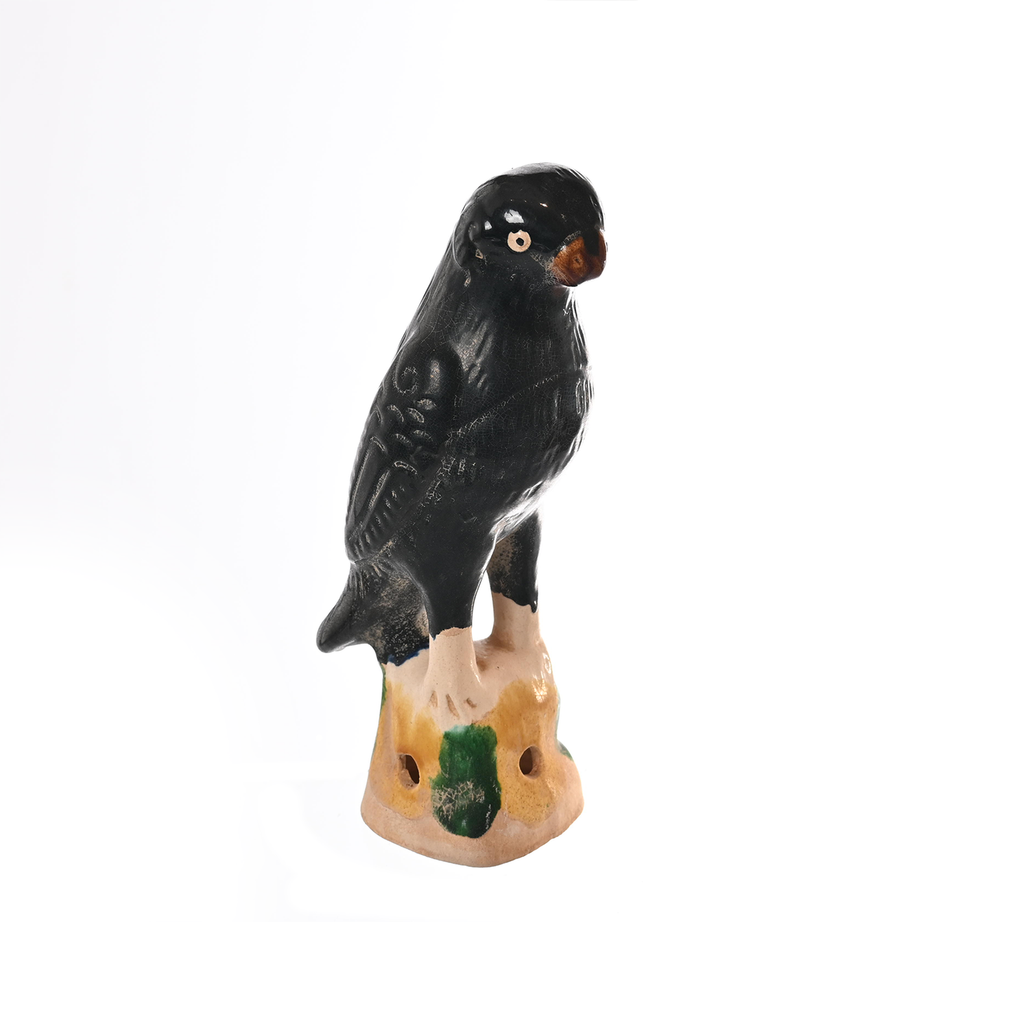 Black ceramic bird sculpture, small