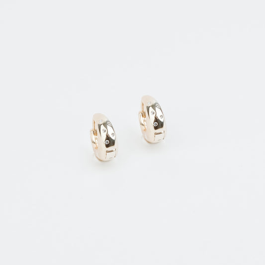 Tiny Gold Cubic Zirconia Dotted Huggies